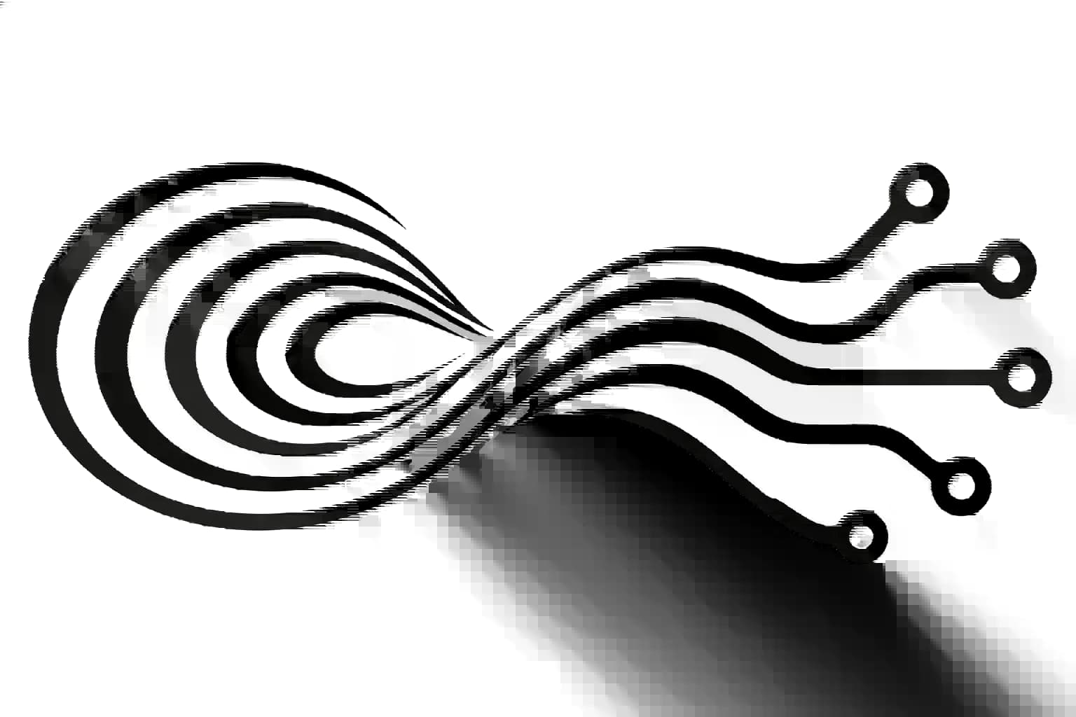 Imagegen source raster — the field-line motif as generated on 25 October, before conversion. Black ink on white; this is the input, not silkscreen geometry.