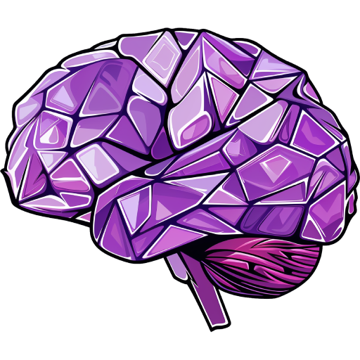 site logo low poly purple brain vector